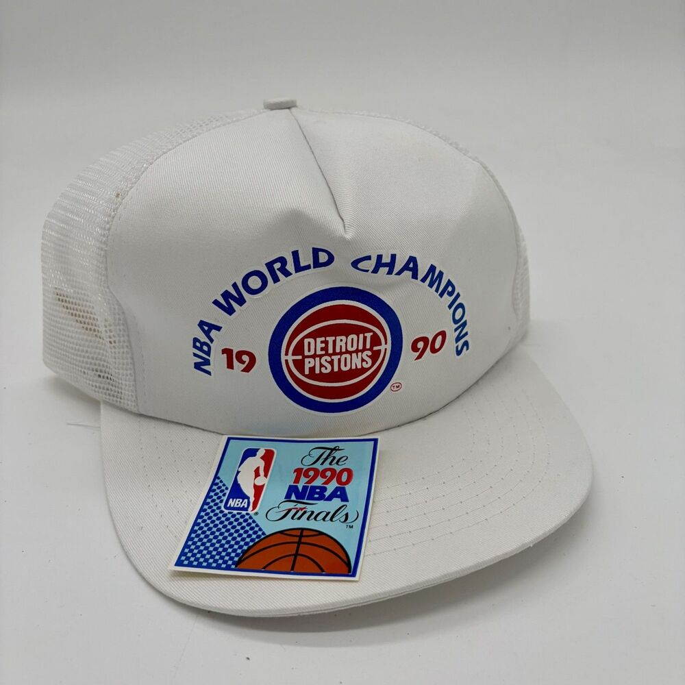 Rare Vintage 1990 Detroit Pistons NBA Finals World Champions Trucker Hat NWOT